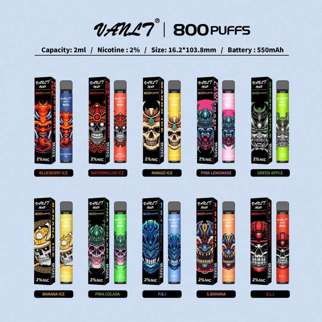 Vanlt Plus Disposable Vape Hot Selling Factory Price Directly 2% Nicotine Salt Disposable Vape Pen 800 Puffs Disposable Vape Elektronič Ka Cigareta