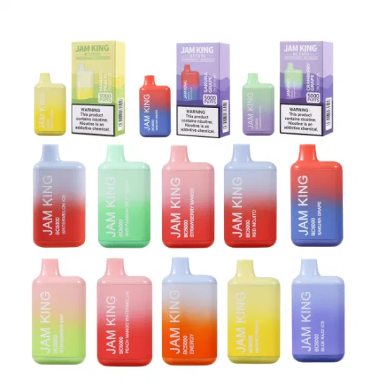 Bc5000 일회용 Vape 벌크 퍼프 5000 MOQ 10PCS 13ml 미리 채워진 650mAh 충전식 Vapes 펜 대 잼 킹 도매